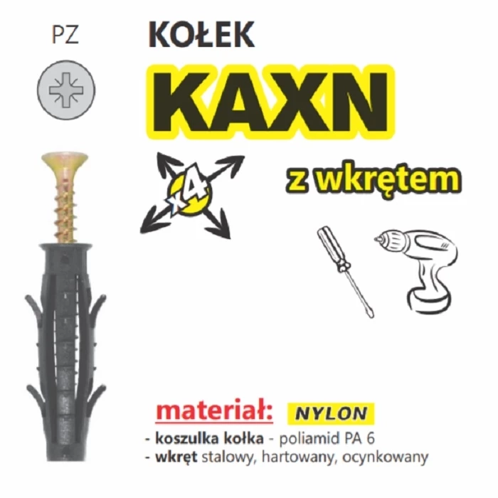 ASF Kołek wkręcany KAXN  6x30/40/T 200 szt/opk