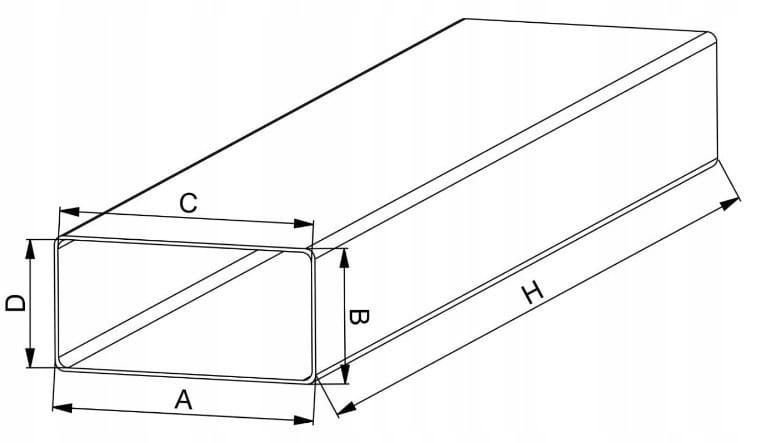 Kanał płaski 1,0mb KP 75-10 (75x150)