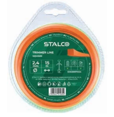Żyłka tnąca kwadratowa Square 2,4mm x 15m Stalco GARDEN S053997024