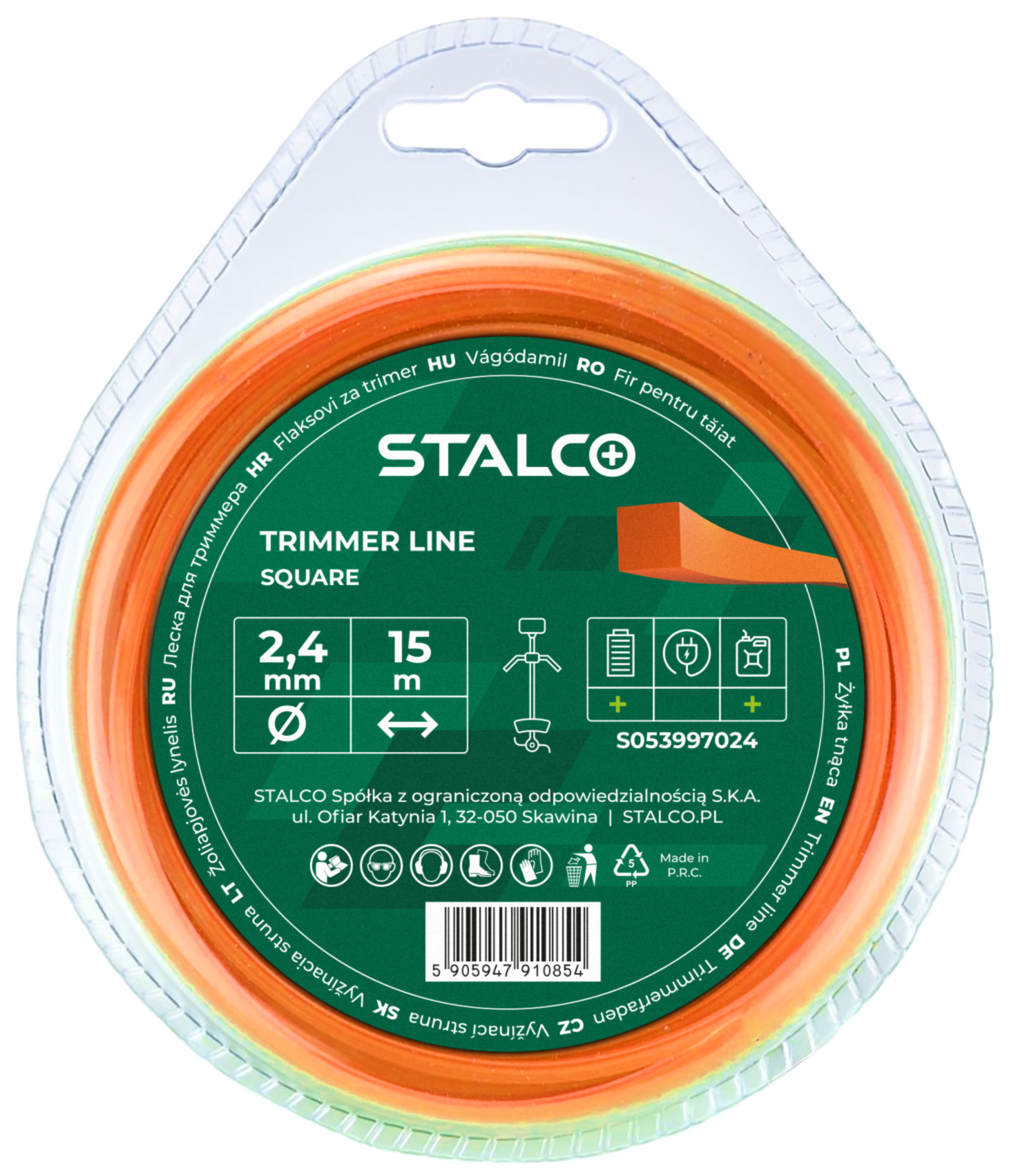 Żyłka tnąca kwadratowa Square 1,6mm x 15m Stalco GARDEN S053997022