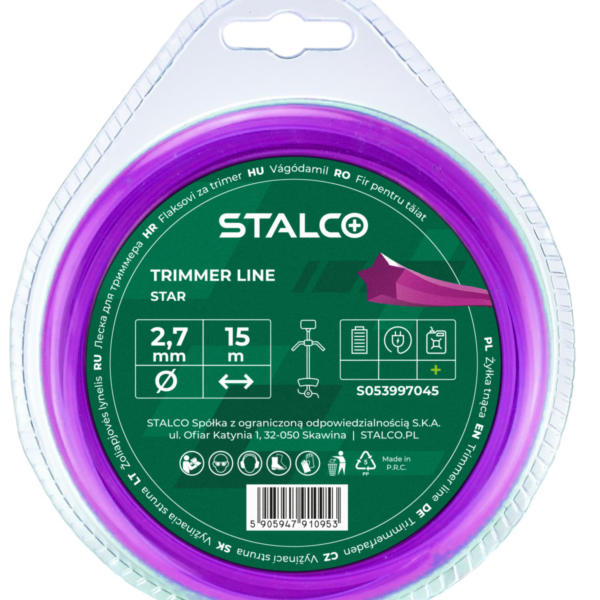Żyłka tnąca gwiazdka Star 2,7mm x 70m Stalco Garden S053997055