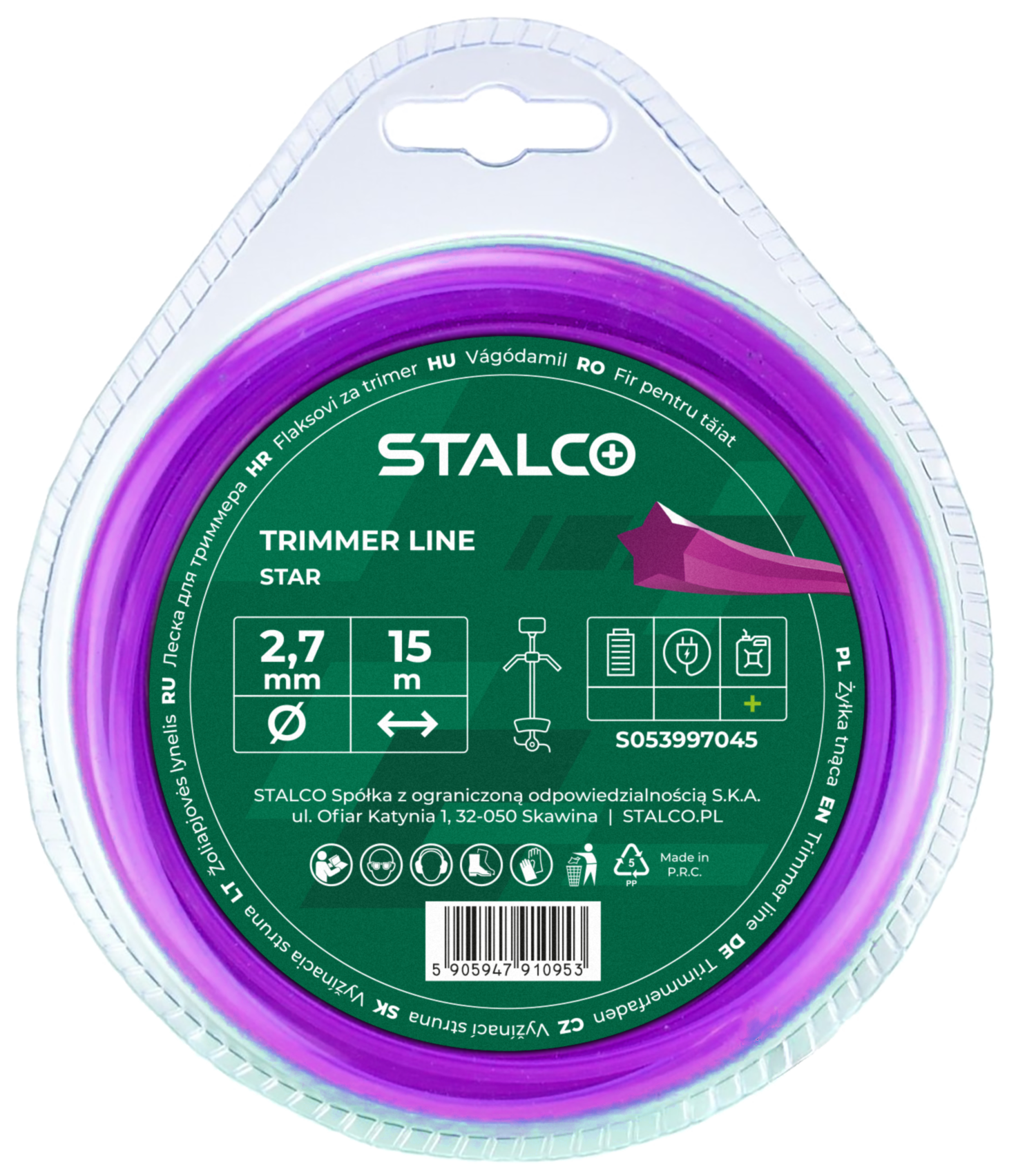 Żyłka tnąca gwiazdka Star 2,4mm x 15m Stalco Garden S053997044