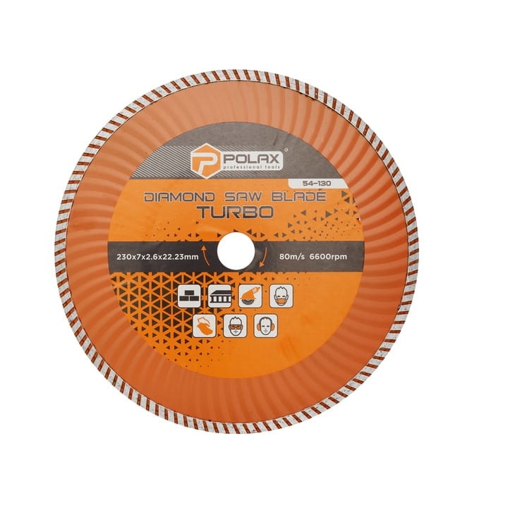 Tarcza diamentowa Turbo wave 230x7x2,6×22,23mm Polax 54-130
