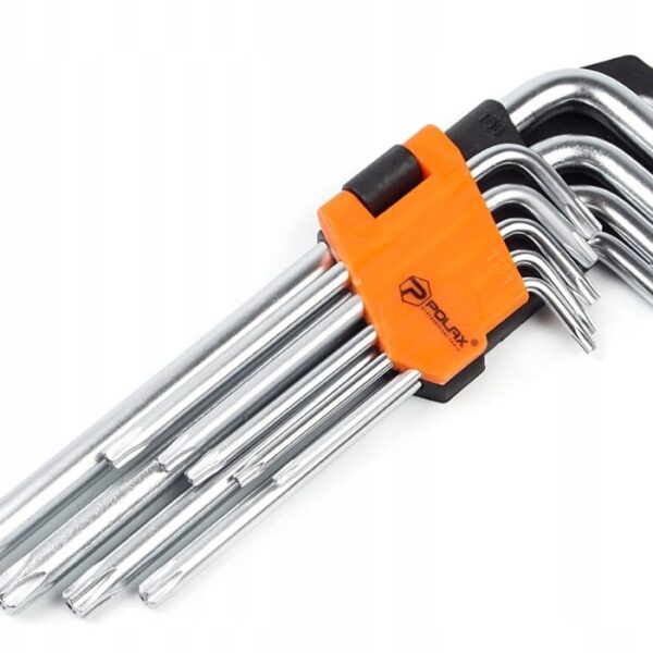 Zestaw kluczy imbusowych TORX 9szt T10-T50 długie POLAX 25-008