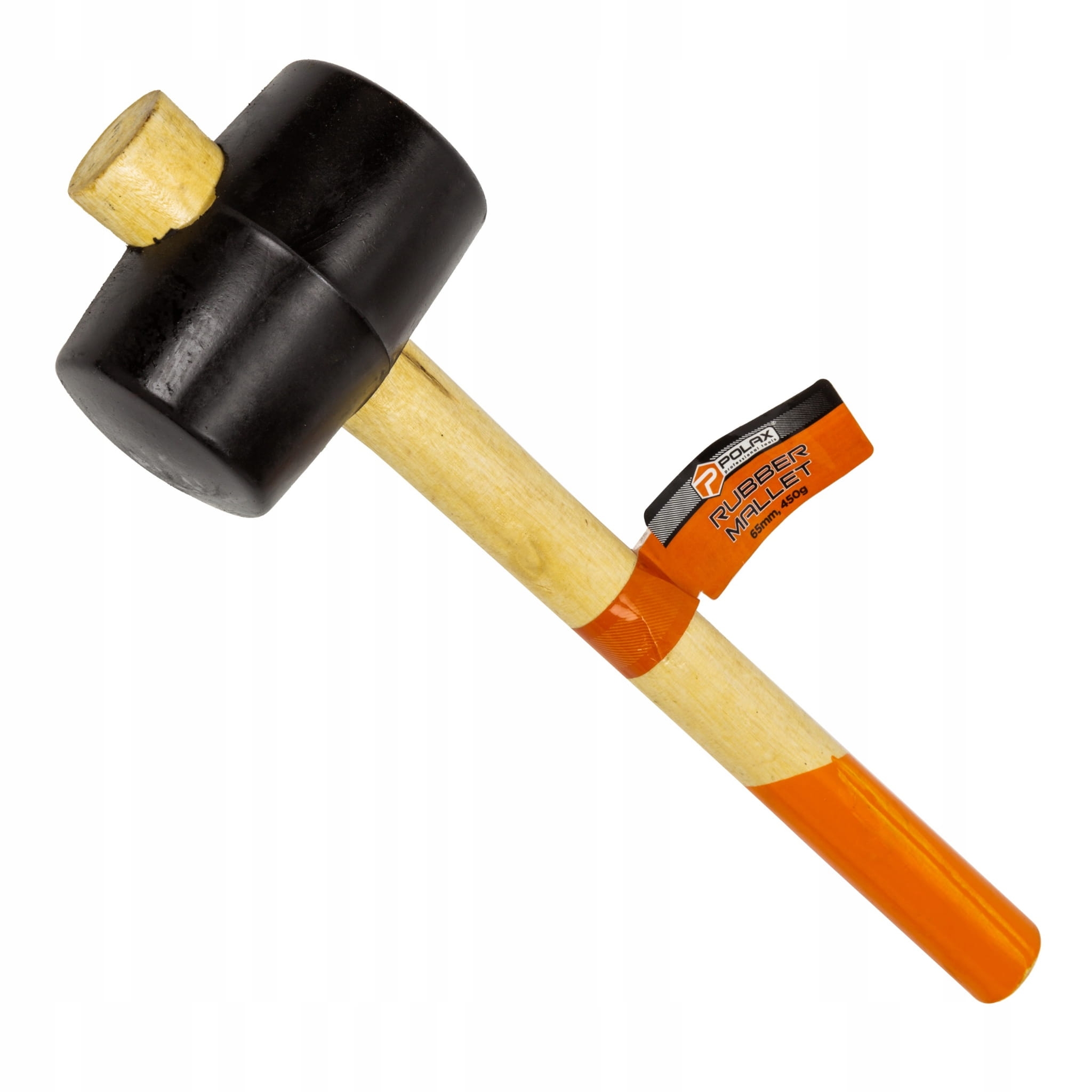 Młotek gumowy 450g z drewnianą rączką 65mm POLAX 39-005