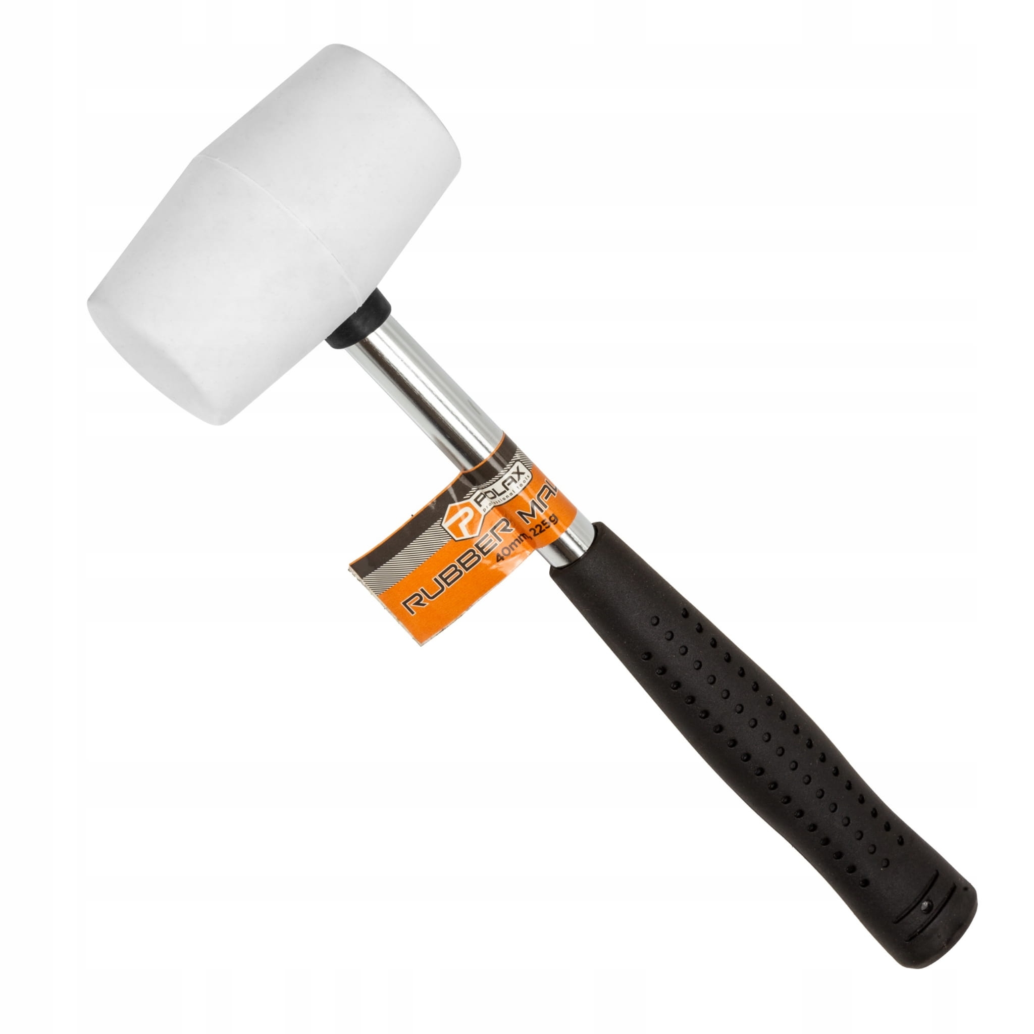 Młotek gumowy 225g z metalowym uchwytem biały 40mm POLAX 39-003
