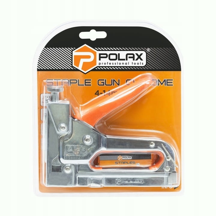 Zszywacz tapicerski chromowany  z regulatorem 4-14mm POLAX 24-006