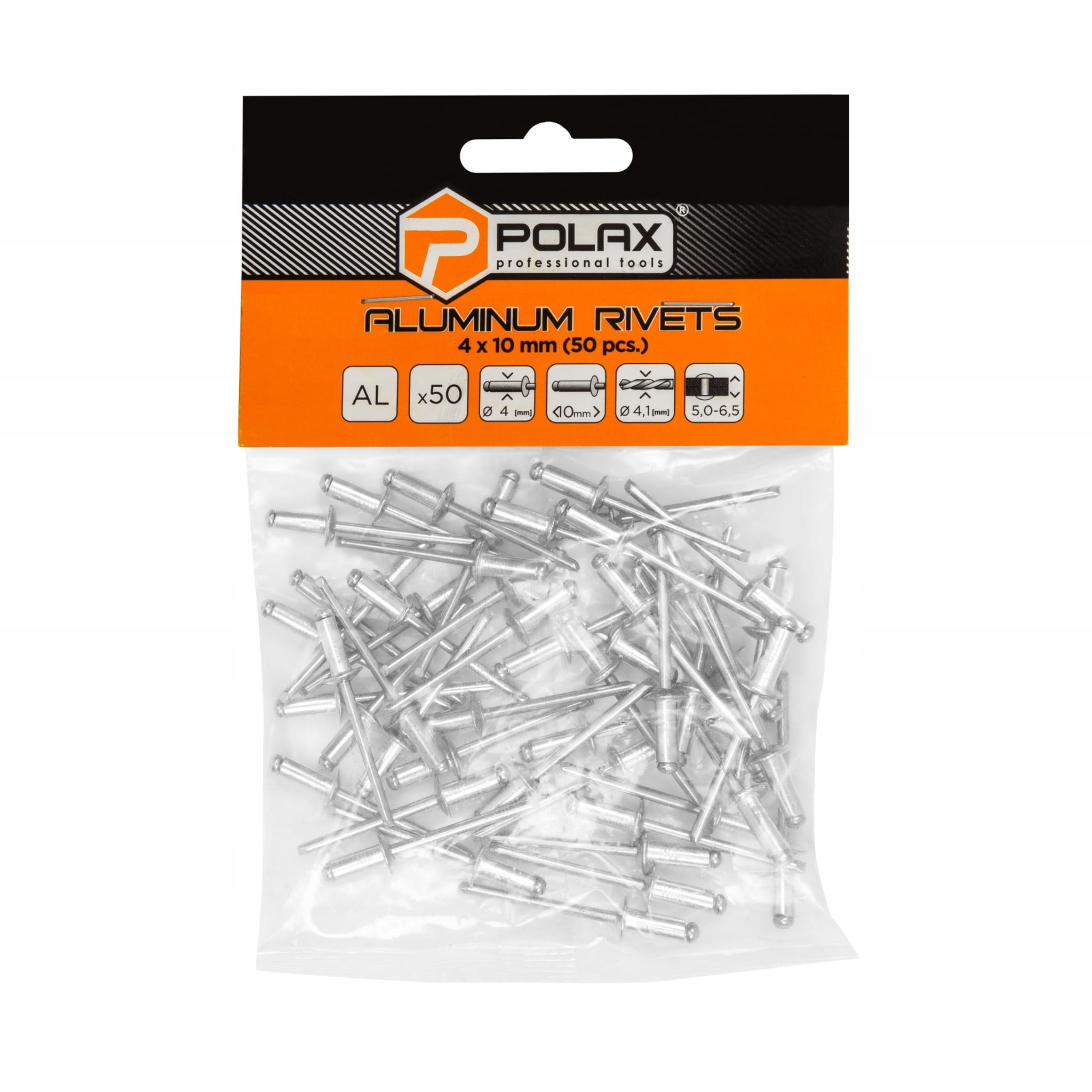 Nity aluminiowe 4x10mm opk 50 szt POLAX 37-009