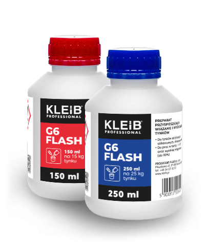 Kleib G6 Flash 250ml preparat przyspieszający wiązanie tynków na 25kg