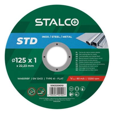 Tarcza do cięcia metalu płaska 125×1.0x22mm Stalco S-59025 59010