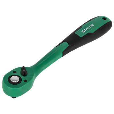 Grzechotka odgięta z powłoką kompozytową 1/2" 72 zęby 250mm Stalco S-54045
