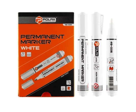 Marker biały 4mm opk 10szt POLAX 49-0061