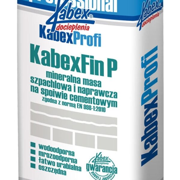 Mineralna szpachlówka elewacyjna Kabex Fin P 25kg szara