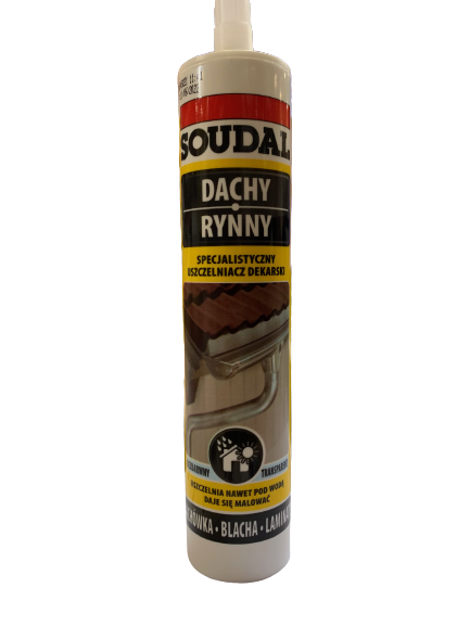 Uszczelniacz dekarski specjalny bezbarwny SOUDAL 300ml