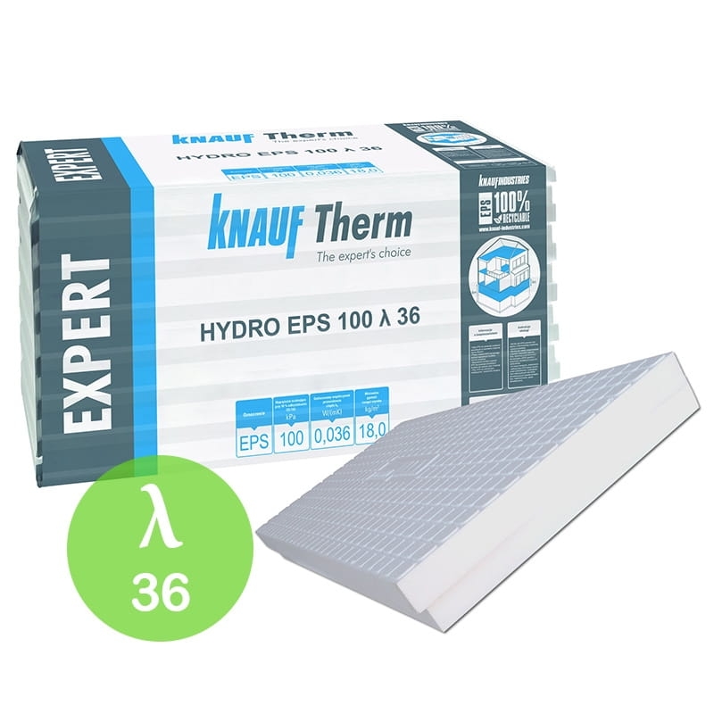 Styropian fundamentowy KNAUF EXPERT HYDRO EPS 100 λ 36 20cm frez