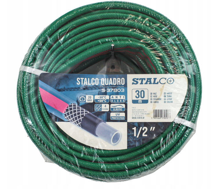 Wąż ogrodowy Quadro 1/2" x30mb Stalco S-37803