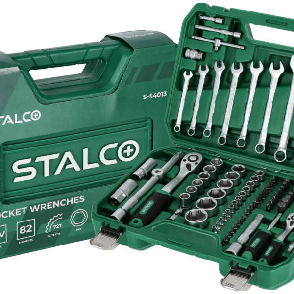 Zestaw kluczy płasko-oczkowych 82el BMC 1/2″ 1/4″ Stalco S-54013
