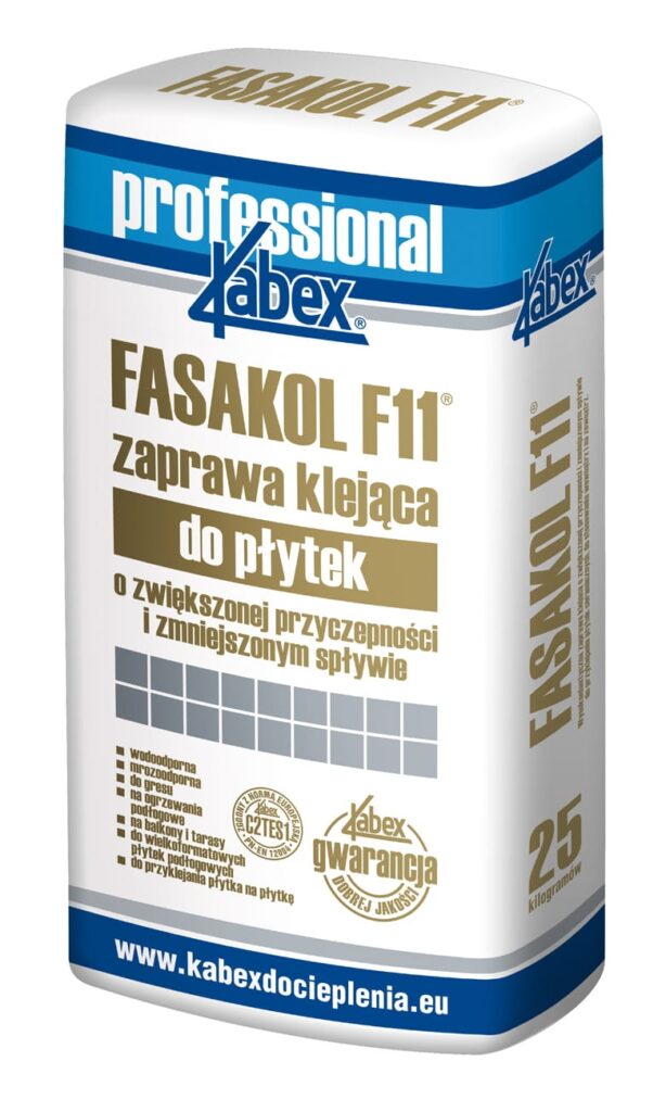 Elastyczna zaprawa klejąca do płytek ceramicznych Kabex Fasakol F11