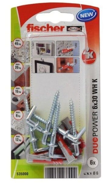 Kołek z hakiem Fischer Duopower 6×30 WH K NV 535000