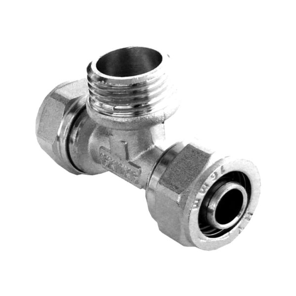 Złączka skręcana trójnik wkrętny 16×1/2″ GZ Duro system