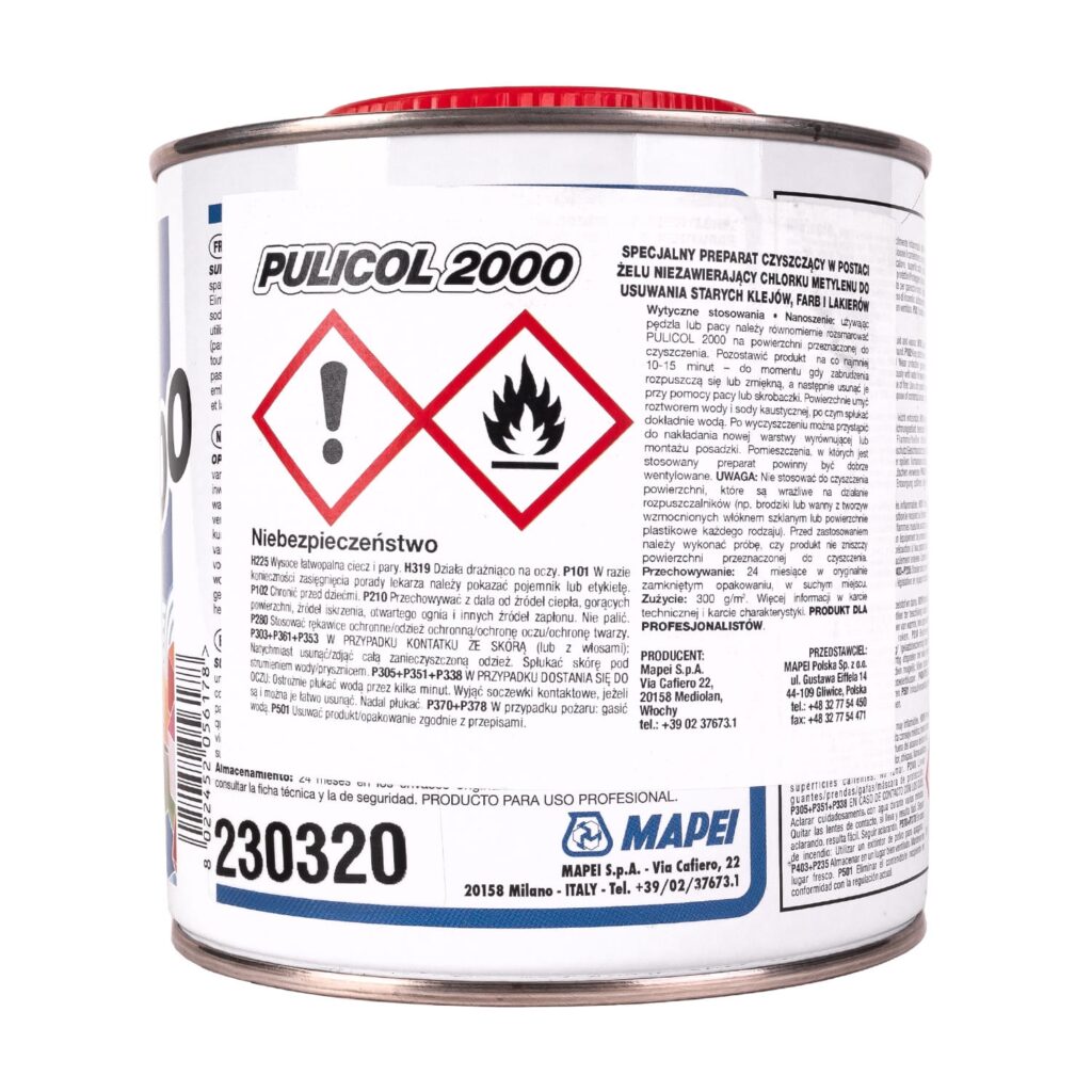 Mapei Pulicol 2000 0,75 kg Rozpuszczalnik  do usuwania klejów