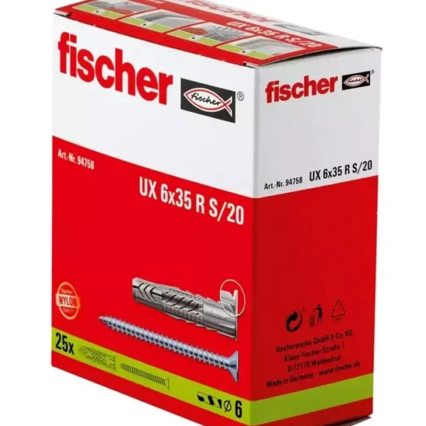 Kołek uniwersalny Fischer UX 6x35R S/20 25 szt 94758