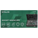 Zestaw kluczy nasadowych 67el 1/4" metalowe pudełko Stalco S-54016