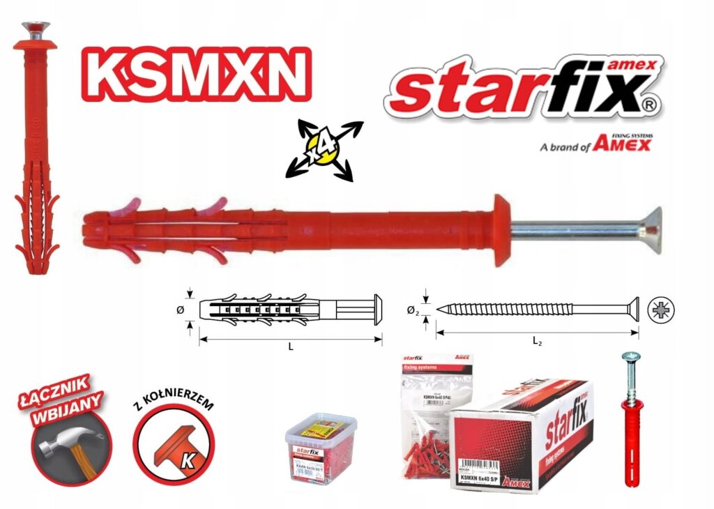 ASF Kołek wbijany KSMXN  8x60 K/F 5 szt