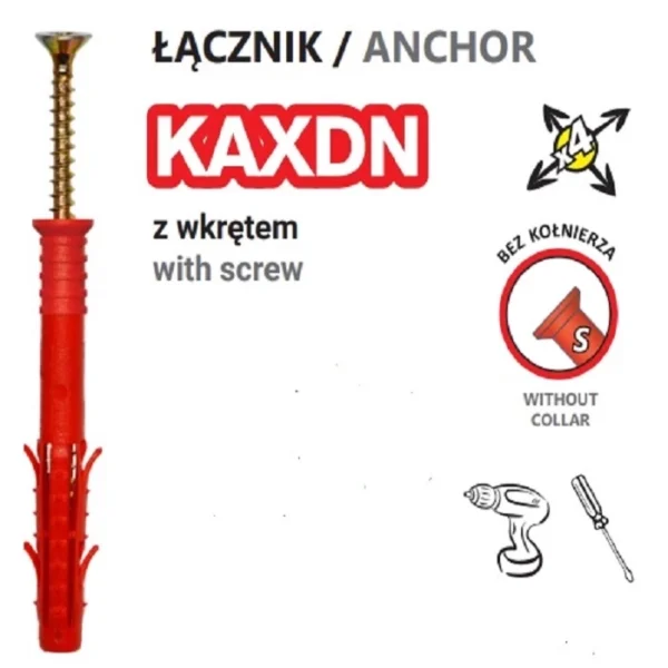 ASF Kołek wkręcany KAXDN 8×100 C/F 4 szt