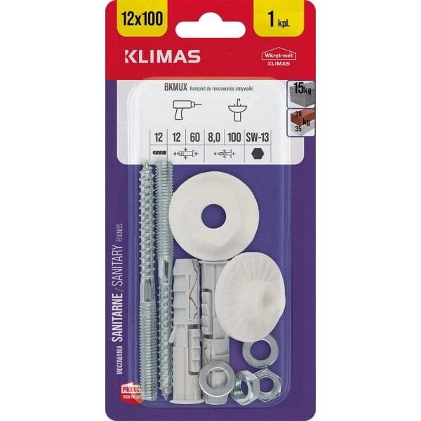 Kołek do mocowania umywalki 12×100 BKMUX 2 szt